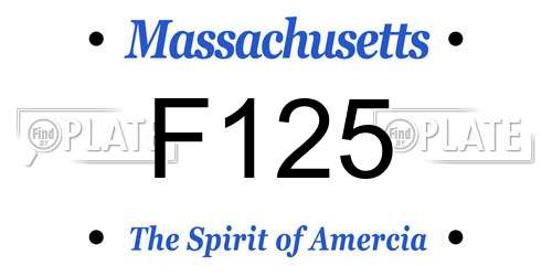 F125 Massachusetts License Plate