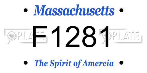 F1281 Massachusetts License Plate