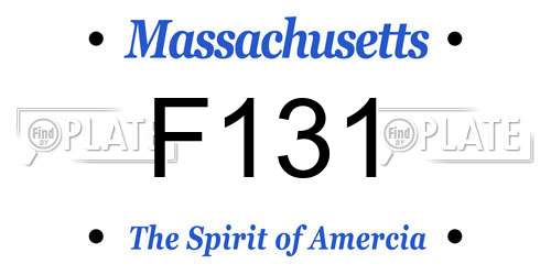 F131 Massachusetts License Plate