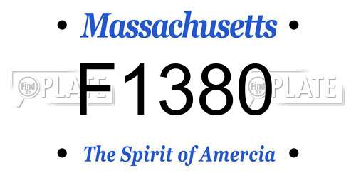 F1380 Massachusetts License Plate