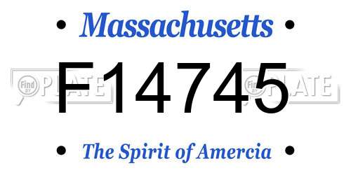 F14745 Massachusetts License Plate