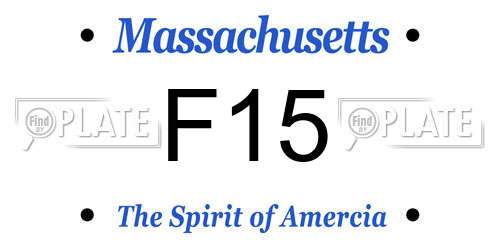 F15 Massachusetts License Plate