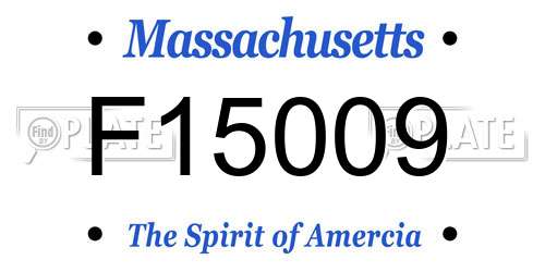 F15009 Massachusetts License Plate