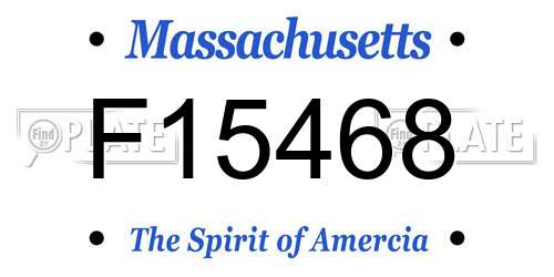 F15468 Massachusetts License Plate