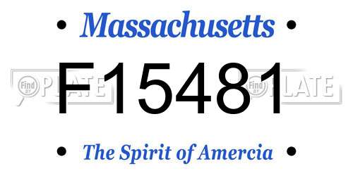 F15481 Massachusetts License Plate
