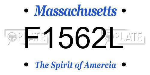 F1562L Massachusetts License Plate