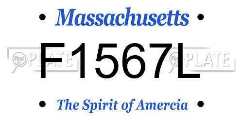 F1567L Massachusetts License Plate