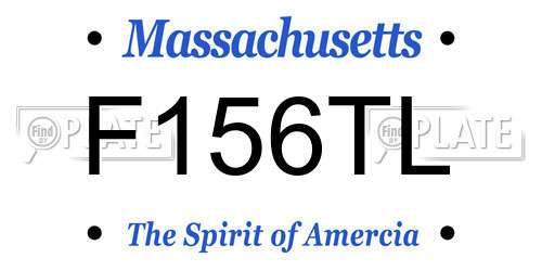 F156TL Massachusetts License Plate