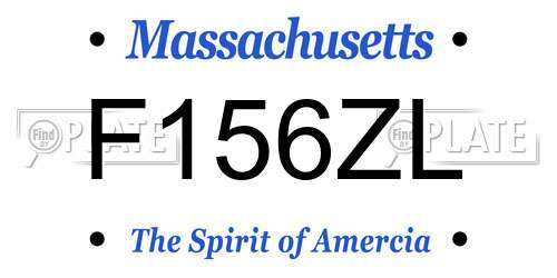 F156ZL Massachusetts License Plate