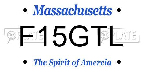 F15GTL Massachusetts License Plate