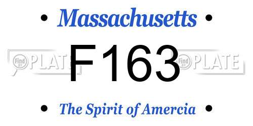 F163 Massachusetts License Plate
