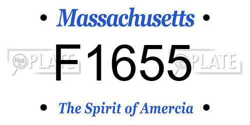 F1655 Massachusetts License Plate