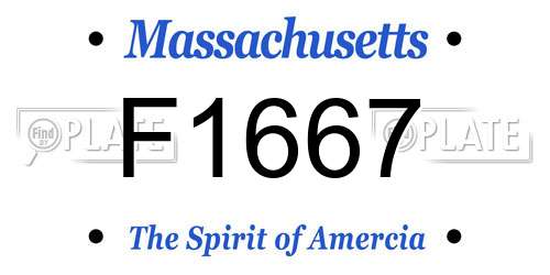 F1667 Massachusetts License Plate