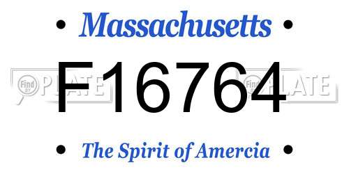 F16764 Massachusetts License Plate