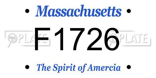F1726 Massachusetts License Plate