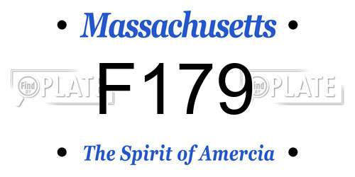 F179 Massachusetts License Plate