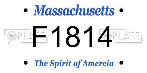 F1814 Massachusetts License Plate