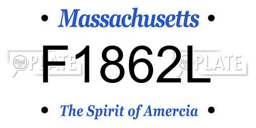 F1862L Massachusetts License Plate