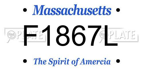 F1867L Massachusetts License Plate