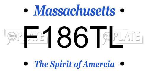 F186TL Massachusetts License Plate