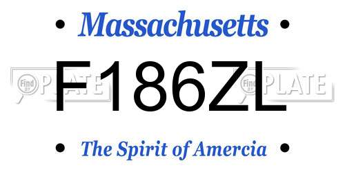 F186ZL Massachusetts License Plate