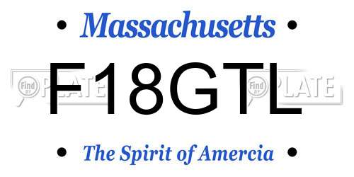 F18GTL Massachusetts License Plate