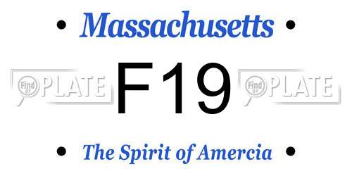 F19 Massachusetts License Plate