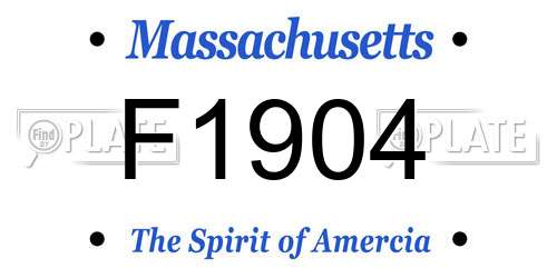 F1904 Massachusetts License Plate