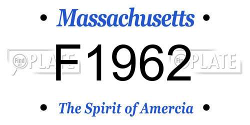 F1962 Massachusetts License Plate