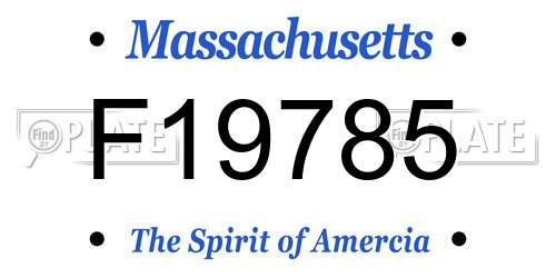 F19785 Massachusetts License Plate