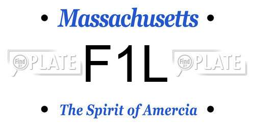 F1L Massachusetts License Plate
