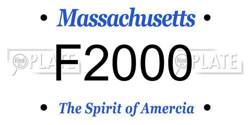 F2000 Massachusetts License Plate