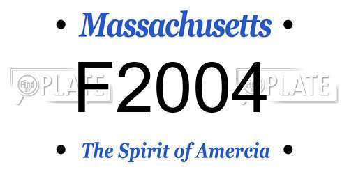 F2004 Massachusetts License Plate