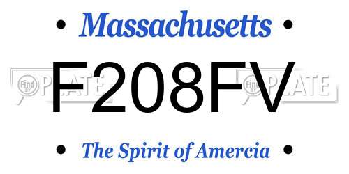 F208FV Massachusetts License Plate