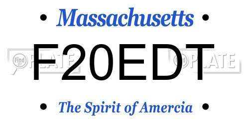 F20EDT Massachusetts License Plate