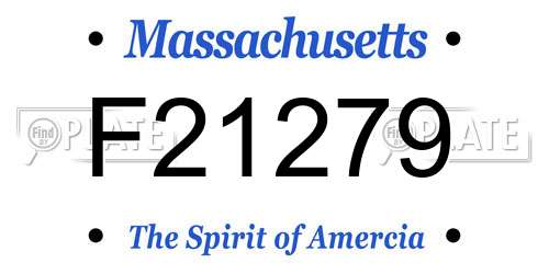 F21279 Massachusetts License Plate