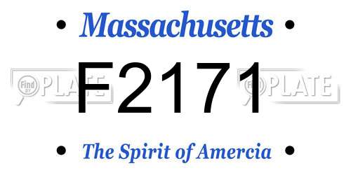 F2171 Massachusetts License Plate