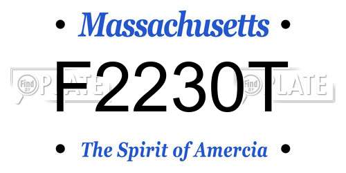 F2230T Massachusetts License Plate