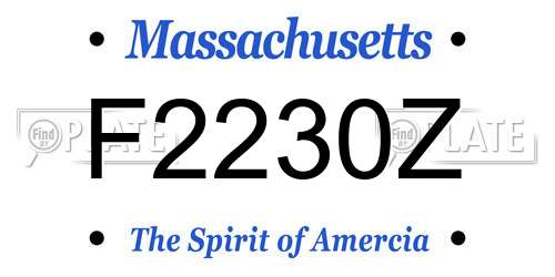 F2230Z Massachusetts License Plate