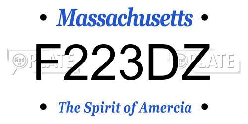 F223DZ Massachusetts License Plate