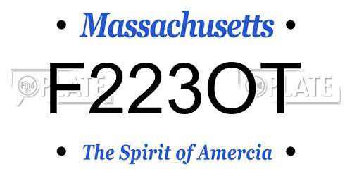 F223OT Massachusetts License Plate
