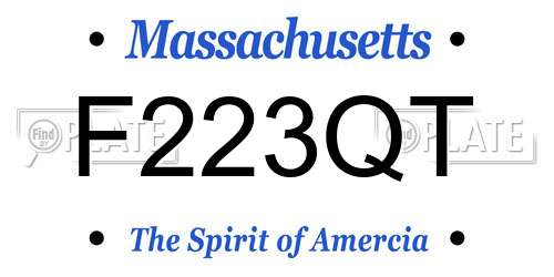 F223QT Massachusetts License Plate
