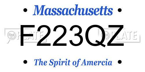 F223QZ Massachusetts License Plate