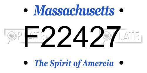F22427 Massachusetts License Plate