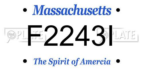 F2243I Massachusetts License Plate