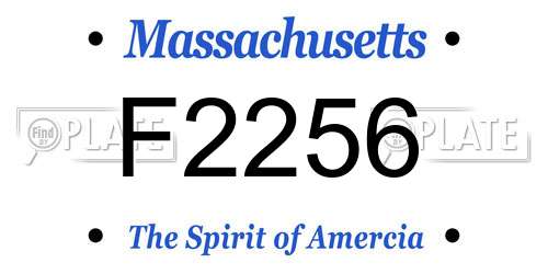 F2256 Massachusetts License Plate