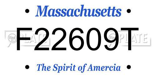 F22609T Massachusetts License Plate