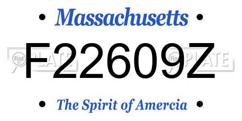 F22609Z Massachusetts License Plate