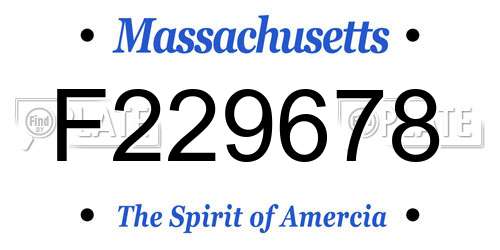 F229678 Massachusetts License Plate