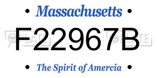 F22967B Massachusetts License Plate